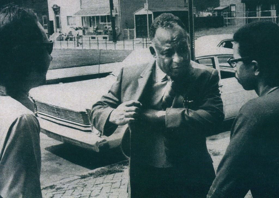 Black and white image of three men